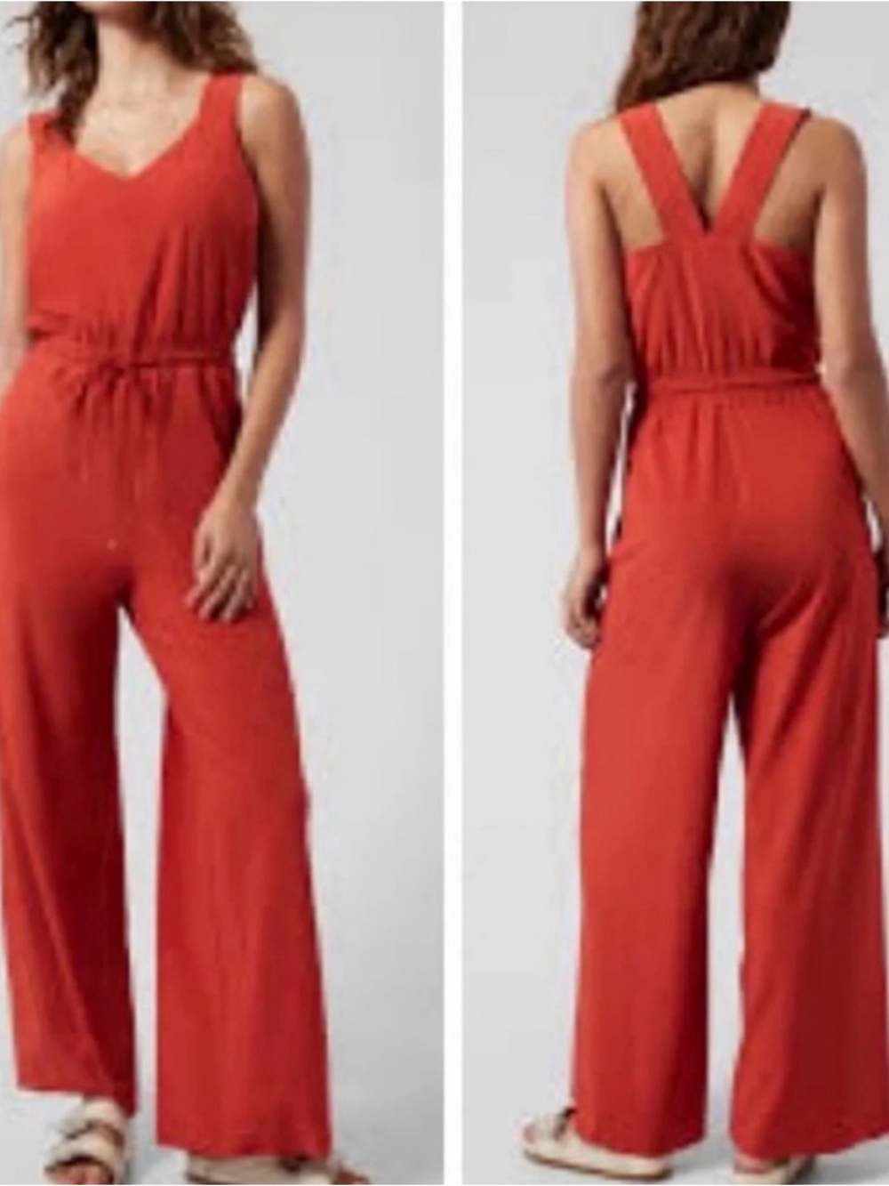 Athleta NWT Wide-Leg Sleeveless Jumpsuit Savanah